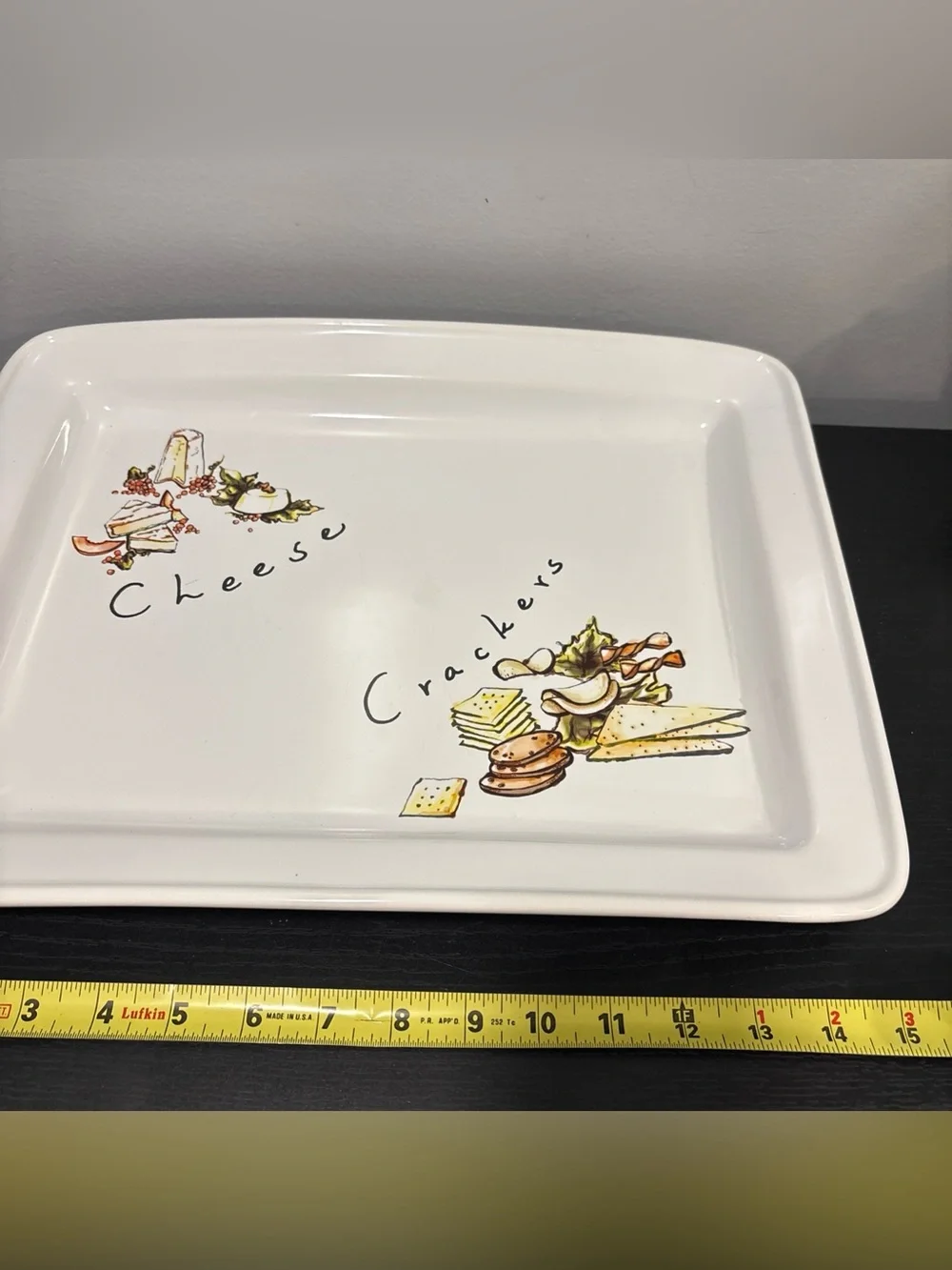 Pottery Barn White Ceramic Cheese & Crackers Platter charcuterie plate dinner